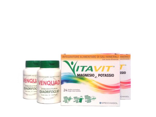 2 confezioni VenQuad 360mg + 2 confezioni Vitavit magnesio e potassio
