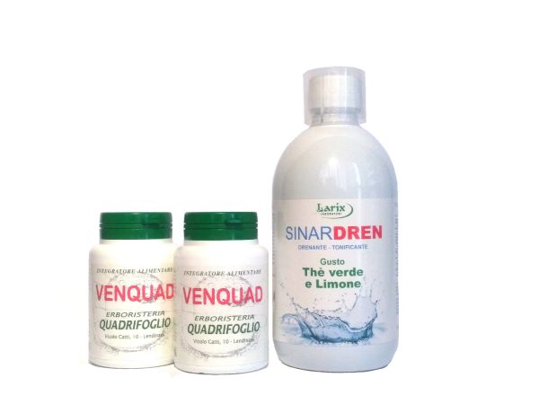 2 confezioni VenQuad 360mg + Sinardren Tè verde limone